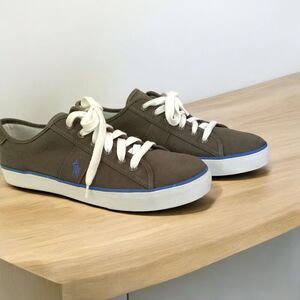 Polo Ralph Lauren Men’s Canvas Lace Up Sneakers Tennis Shoes Gray Size 10D